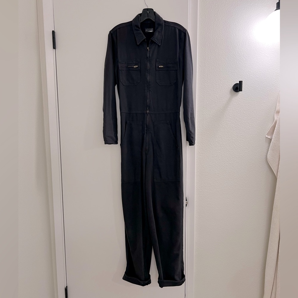 MOTHER Black Long-Sleeve Jumpsuit